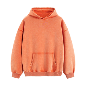 เสื้อฮู้ดโอเวอร์ไซส์แบบยูนิเซ็กซ์ สีพื้น มีกระเป๋าหน้า สไตล์ลำลองสำหรับฤดูใบไม้ร่วง แขนเสื้อแบบปกติ ผ้าฝ้าย 100% เฟรนช์เทอร์รี่ - Product Image 1