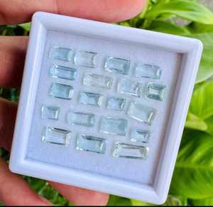 พลอยอะความารีนธรรมชาติทรงบาแกตต์สีน้ำเงินสำหรับทำเครื่องประดับ แหวน จี้ ต่างหู ความใสสูง - Product Image 5