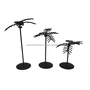 ที่ตั้งเหล็กสีดำเงาแบบร่วมสมัยพร้อมที่ใส่เทียนแก้วชาโคมไฟตกแต่งบ้าน - Product Image 4