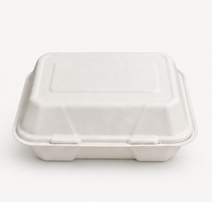 Custom Logo Compostable Bagasse Food Packaging Container 9x6 Inch Disposable Clamshell <b>Lunch</b> <b>Box</b> - Product Image 1