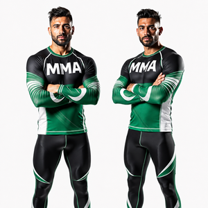 Rashguard de compression professionnel personnalisé à manches longues pour BJJ et MMA, imprimé par sublimation, pour grappling, sparring et entraînement - Product Image 1