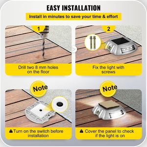 24 Pack Bright White <b>Solar</b> Deck <b>Lights</b> Waterproof Wireless Dock <b>Lights</b> for Driveway Outdoor <b>Solar</b> <b>Light</b> <b>System</b> - Product Image 6