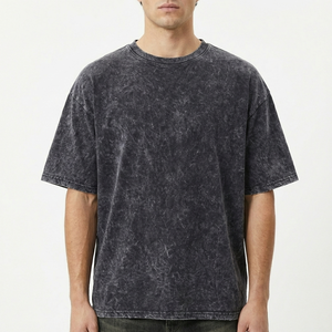Camiseta de corte regular, transpirable, con lavado ácido para hombre, informal y para uso diario, estampada, 100% algodón, lavado ácido, hecha en Pakistán - Product Image 2