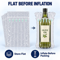 Sac gonflable à colonnes d'air pour bouteilles de vin, d'huile d'olive et de spiritueux, emballage de protection en forme de Q à 6 colonnes pour expédition