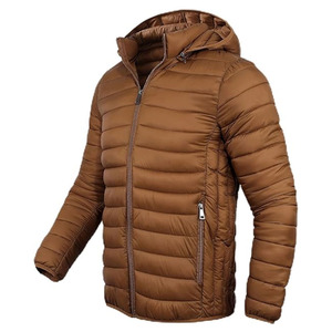Men's Hooded Puffer <b>Jacket</b> Thick Filling Breathable Fabric Eco-Friendly Solid Pattern Long Sleeves Zipper Closure puffer <b>jackets</b> - Product Image 5