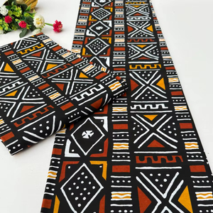 Tela con estampado africano de primera calidad Fat Eighth Bundle Cotton para manualidades acolchadas con patrones vibrantes y colores brillantes de Kinshasa - Product Image 1