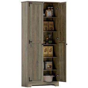 Gabinete de Almacenamiento Gris para Sala de Estar, Gabinete de Almacenamiento de Alimentos para Cocina - Product Image 5