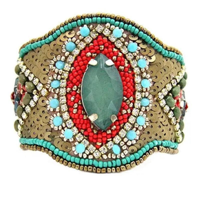 Nuevo Brazalete Bordado de Alta Calidad con Cuentas Multicolores de la India, Hecho a Mano para Mujeres y Niñas, Etsy - Product Image 3