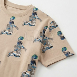 Camiseta de Alta Calidad con Bordado 3D Personalizado, Algodón Suave, Cómoda, Informal, Moderna, Ecológica, Transpirable para Hombre - Product Image 4