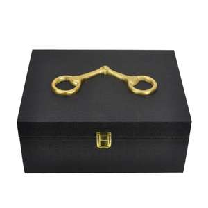 Luxury Gift Boxes & <b>Bins</b> Handmade Leather Customized Storage Box Multifunctional Eco Friendly Gift Box Gold Horse Bit Design - Product Image 2