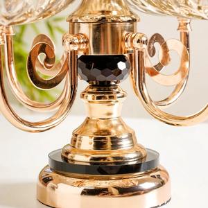 Premium <b>Crystal</b> Glass Decorative Bowl <b>Stand</b> Base With Golden Frame Perfect For Home Dining Table And Party Serving Display - Product Image 3