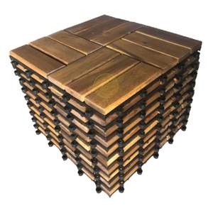 TBD Best Seller T12A2 Carreaux de terrasse 12 lattes 300x300x24mm Design moderne Installation facile Étanche Antidérapant pour une utilisation en extérieur - Product Image 3