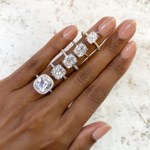Classic 3.13 carat <b>Cushion</b> Cut Lab Grown Diamond Engagement <b>Ring</b> Yellow Gold Solitaire <b>Ring</b> IGI certified Diamond <b>Wedding</b> Band - Product Image 2