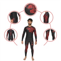 Ensemble de vêtements de sport de compression formels pour hommes - Écologique, respirant, anti-plis, manches longues, pour la gym et le MMA, séchage rapide, 100 % coton