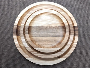 Assiette en bois artisanale – Vaisselle rustique en bois, plat de service naturel, vaisselle écologique - Product Image 5