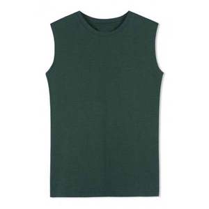 Débardeur tricoté à capuche pour homme, 100 % coton respirant, couleur unie, col rond, style décontracté, jaune moutarde, 140g, imprimé sérigraphié - Product Image 1