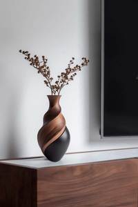Handmade Wooden <b>Vase</b> Decorative Flower Vessel Natural Material Tabletop <b>Bud</b> <b>Vase</b> for Home Wedding Decor - Product Image 5
