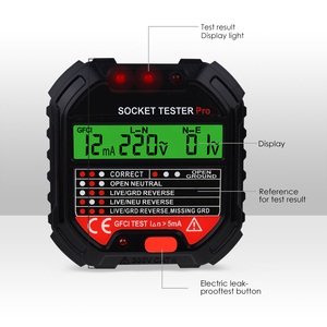 Testeur de Prises en Gros - Analyseur de Circuits de Prises avec Indicateurs LED pour la Maison et les Électriciens |   Personnalisation OEM disponible - Product Image 6