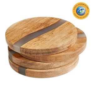 Linea expoRes inc Coaster Cork Round Wood Natural Round Cork Coasters Round Shape Wood Cat Foot coaster Table <b>Cup</b> <b>Mats</b> Coaster - Product Image 6