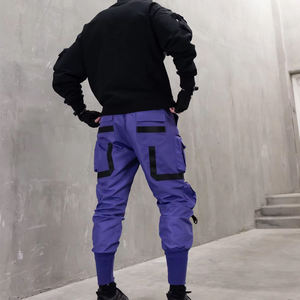 Pantalones Cargo Tácticos Techwear Morados para Hombre 2026, Joggers Urbanos Multibolsillos Estilo Hip Hop Cyberpunk con Cintas, Pantalones Tácticos - Product Image 3