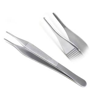 Pinzas Quirúrgicas Dentales Curvas de Acero Inoxidable Alemán Meriam de 16 cm, Instrumentos Quirúrgicos Reutilizables con Hoja Serrada, Pinzas Médicas Quirúrgicas con Certificación CE - Product Image 1