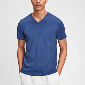 T-shirts blancs pas chers du fabricant, 100% polyester, t-shirts décontractés à col en V pour hommes, OEM - Product Image 6