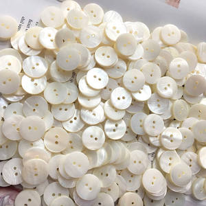 Natural Mother of Pearl River Shell 2 Hole Shirt <b>Buttons</b> Eco Friendly Polished Flatback Round Sewing <b>Buttons</b> Wholesale - Product Image 3