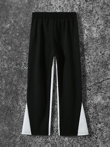 TRACK SPORTS <b>Men's</b> Black Streetwear Canvas Sweatpants with <b>White</b> Letter Print Drawstring <b>Joggers</b> Quick-Dry & Breathable - Product Image 4