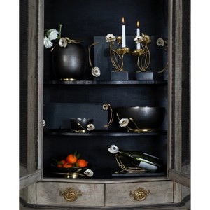 Porte-bougies en laiton doré avec base en pierre noire, écologiques, résistants à la chaleur, durables, pour la maison, Noël, Pâques, la Saint-Valentin - Product Image 5