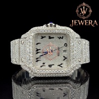 Montre de luxe en acier inoxydable avec diamants Moissanite pour homme, mouvement mécanique, verre analogique, haute qualité, mode décontractée, affaires, 41 mm