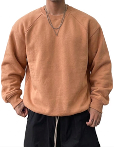 <b>Men's</b> Oversized Crew Neck Acid Washed Sweatshirt Solid Color 100% Cotton Material <b>Pullover</b> Casual Autumn Wear <b>Men's</b> Sweatshirts - Product Image 5