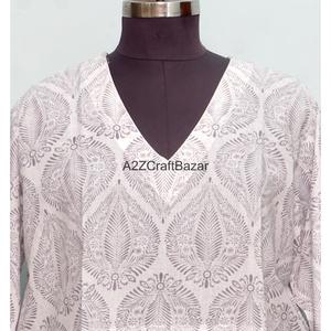 Kimono de Algodón Hecho a Mano en India de Alta Calidad para Mujer, Estilo Boho, para Primavera, Diseño de Lujo Estampado a Mano para la Playa en Verano - Product Image 3