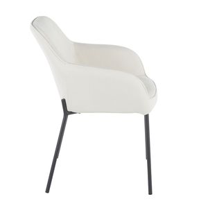 Set di 2 Sedie da Pranzo Contemporanee Daniella in Metallo Nero e Tessuto Crema, Seduta Moderna per Casa o Ufficio - Product Image 3