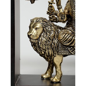 10 \ "ประติมากรรมทองเหลือง Superfine dess Durga (sherawali MAA) แขวนผนังด้วยระฆังห้อยต่องแต่งกรอบงานศิลปะ - Product Image 3