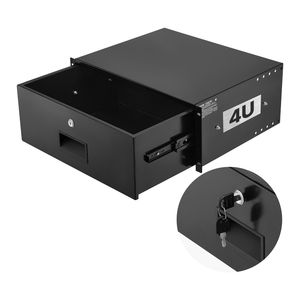 50 Lbs Max Load-Bearing <b>Lockable</b> 4U Rack Mount <b>Drawer</b> Sliding Cable Management Hole Case Server Cabinet Organizer - Product Image 1