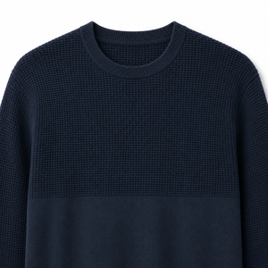 Suéter de Hombre Premium con Textura de Panal de Abeja, Cuello Redondo, Mezcla de Algodón |   Fabricación OEM ODM en Bangladesh - Product Image 5