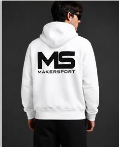 Sudadera con Capucha Blanca para Hombre Makersport, Corte Regular, Felpa de Algodón, Estilo Casual para Otoño, con Bolsillo Delantero y Logotipo Estampado - Product Image 6