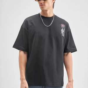 Camiseta Oversize de Gran Gramaje Personalizada para Hombre, 300 Gsm, 100% Algodón, Logotipo Impreso Frontal, Hombro Caído, Estilo Urbano Hip Hop, Hecho en Pakistán - Product Image 1