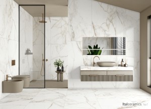 กระเบื้องพอร์ซเลนเบลลาจิโอ คาร์รารา สุพรีโม พรีเมียม |   ความงามของหินอ่อนสีขาวอันงดงาม |   กระเบื้องปูพื้นและผนังสุดหรู - Product Image 2
