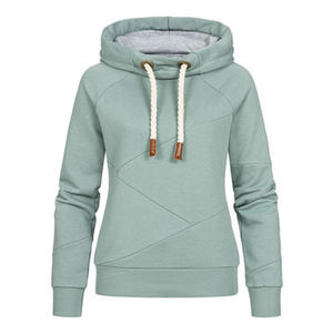 OEM ODM Conjunto de dos piezas para mujer: Sudadera con capucha de felpa con cremallera completa y efecto desgastado, y Top corto tipo jogger cómodo con bordado de toalla - Product Image 5