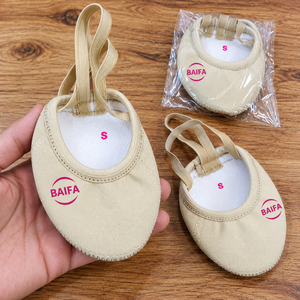 BOLD Women's Rhythmic Gymnastics Flat <b>Heel</b> Dance Shoes RG-0091 Half Sole Toe Pads Sheepskin Upper Microfiber Foam Padded Outsole - Product Image 6