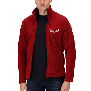 <b>Men's</b> <b>Navy</b> <b>Fleece</b> Jacket With Embroidered Wings Logo Stand Collar Zipper Front Casual Outdoor Wear Autumn Season - Product Image 6