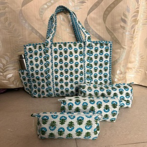 Bolsos Tote Clásicos de Algodón Estampado Pintado a Mano Estilo Bohemio, Ecológicos, de Gran Capacidad, Diseño Rectangular Cosido para Almacenamiento Exterior - Product Image 1
