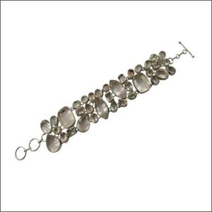 925artpalace Graceful Multi Stone 925 <b>Silver</b> Rosequartz Pendants Rare Gemstone <b>Bracelet</b> - Product Image 1