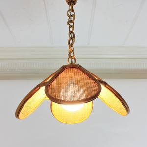 Plafonnier pour chambre d'enfant forme de fleur abat-jour de nuit en rotin pour chambre d'enfant lampe florale en gros - Product Image 6