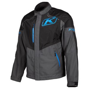 Veste de moto imperméable pour homme Traverse GTX, manches longues, noir, gris, bleu, logo sur le devant, toutes saisons - Product Image 1