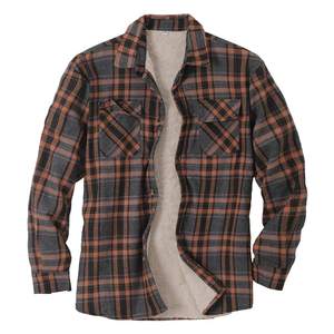 เสื้อเชิ้ตผ้าแฟลนเนลผู้ชาย แขนยาว ปกคอปก ผ้าวูล/อะคริลิก กันยับ เป็นมิตรกับสิ่งแวดล้อม เหมาะสำหรับใส่ในฤดูใบไม้ร่วง - Product Image 1