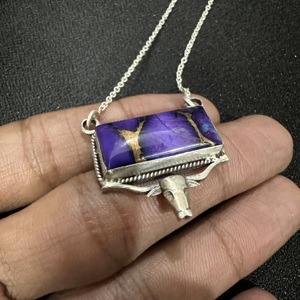 เครื่องประดับอัญมณีรักษาดอกรักเร่องุ่นสีม่วงสไตล์วินเทจสีเงิน925สำหรับวันครบรอบ - Product Image 3