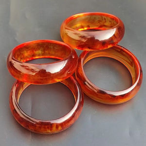 Conjunto de pulseras de resina marrón ámbar, estilo de piedras preciosas sintéticas redondas, joyería de mano para mujer, adorno de muñeca a la moda para fiesta y boda - Product Image 1