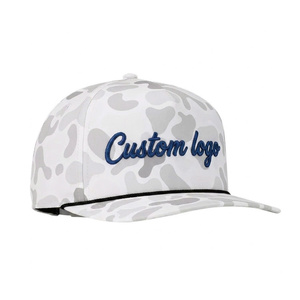 Gorra de béisbol de camuflaje con logotipo bordado personalizado, impresión en tela de poliéster, 5 paneles estructurados, visera curva para hombres y mujeres, para actividades al aire libre. - Product Image 1